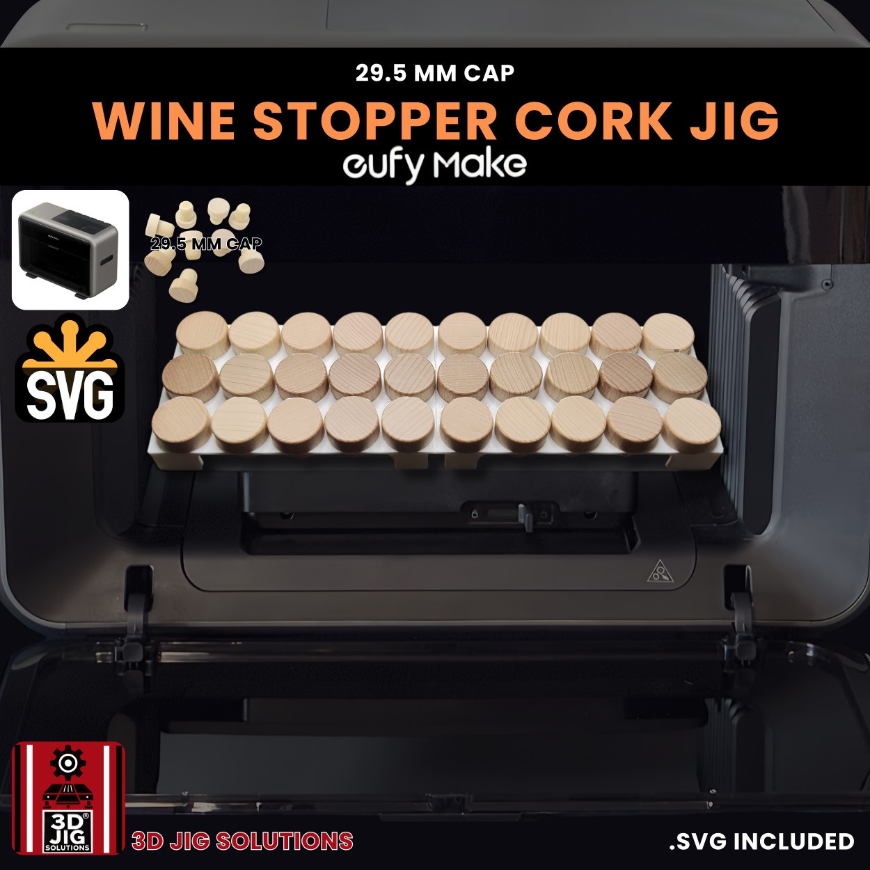 EufyMake E1 Wine Cork UV Printer Jig | Bottle Stopper Alignment Fixture - Image 3