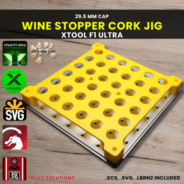 xTool F1 Ultra Jig | Wine Cork Laser Engraving Jig | Wood & Plastic Cap Bottle Stopper Alignment Fixture | xTool F2 Ultra Compatible | XCS - Image 4