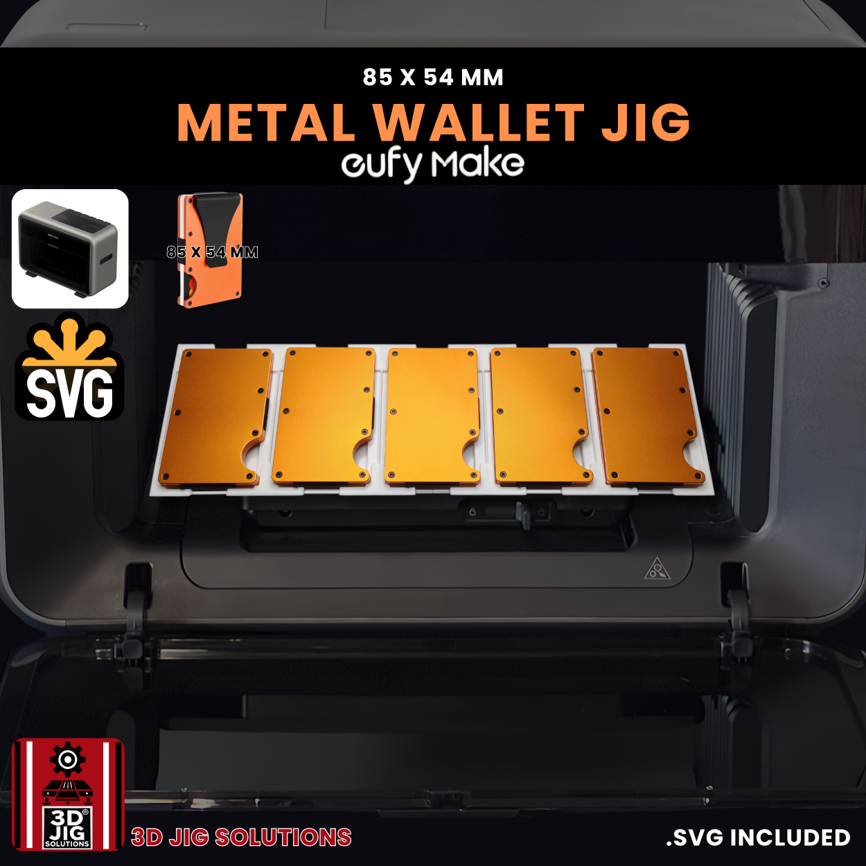 EufyMake E1 Metal Wallet UV Printer Jig | Ridge & RFID Wallet Fixture - Image 4