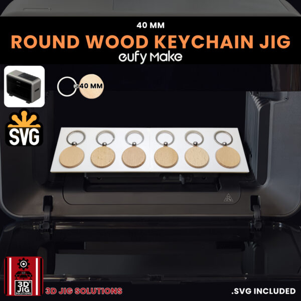 EufyMake E1 Round Wood Keychain Jig | UV Printer Alignment Fixture - Image 3