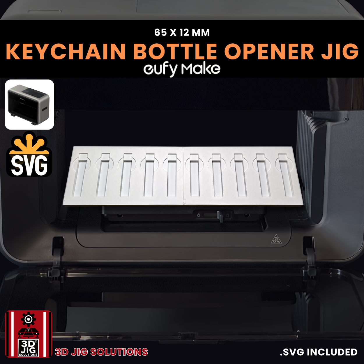 EufyMake E1 Keychain Bottle Opener Jig | UV Printer Fixture - Image 4