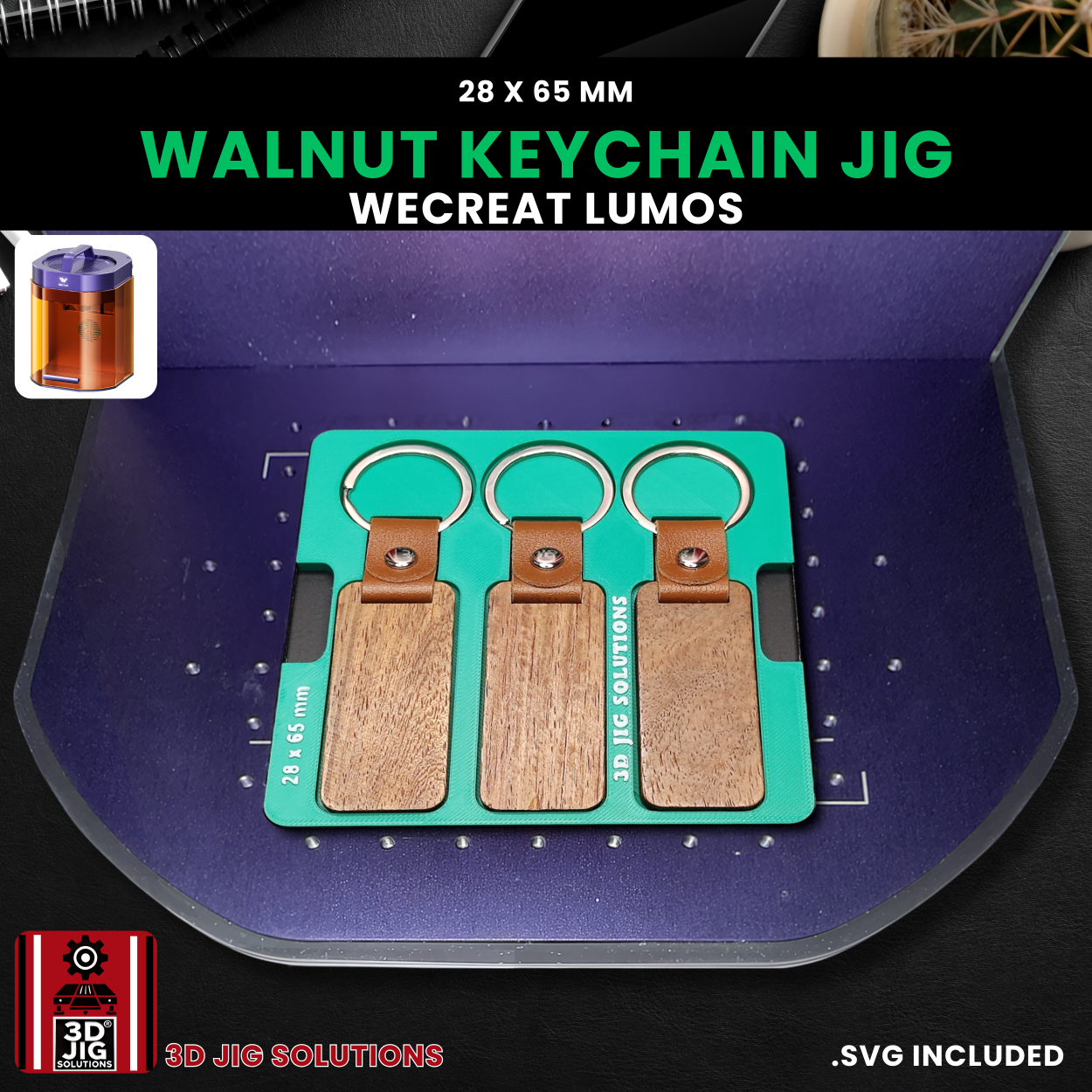 WeCreat Lumos Rectangle Wood Keychain Engraving Jig - Image 5