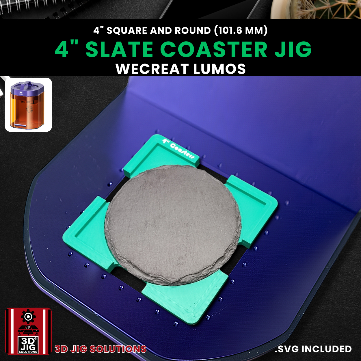 WeCreat Lumos Slate Coaster Engraving Jig - Image 2