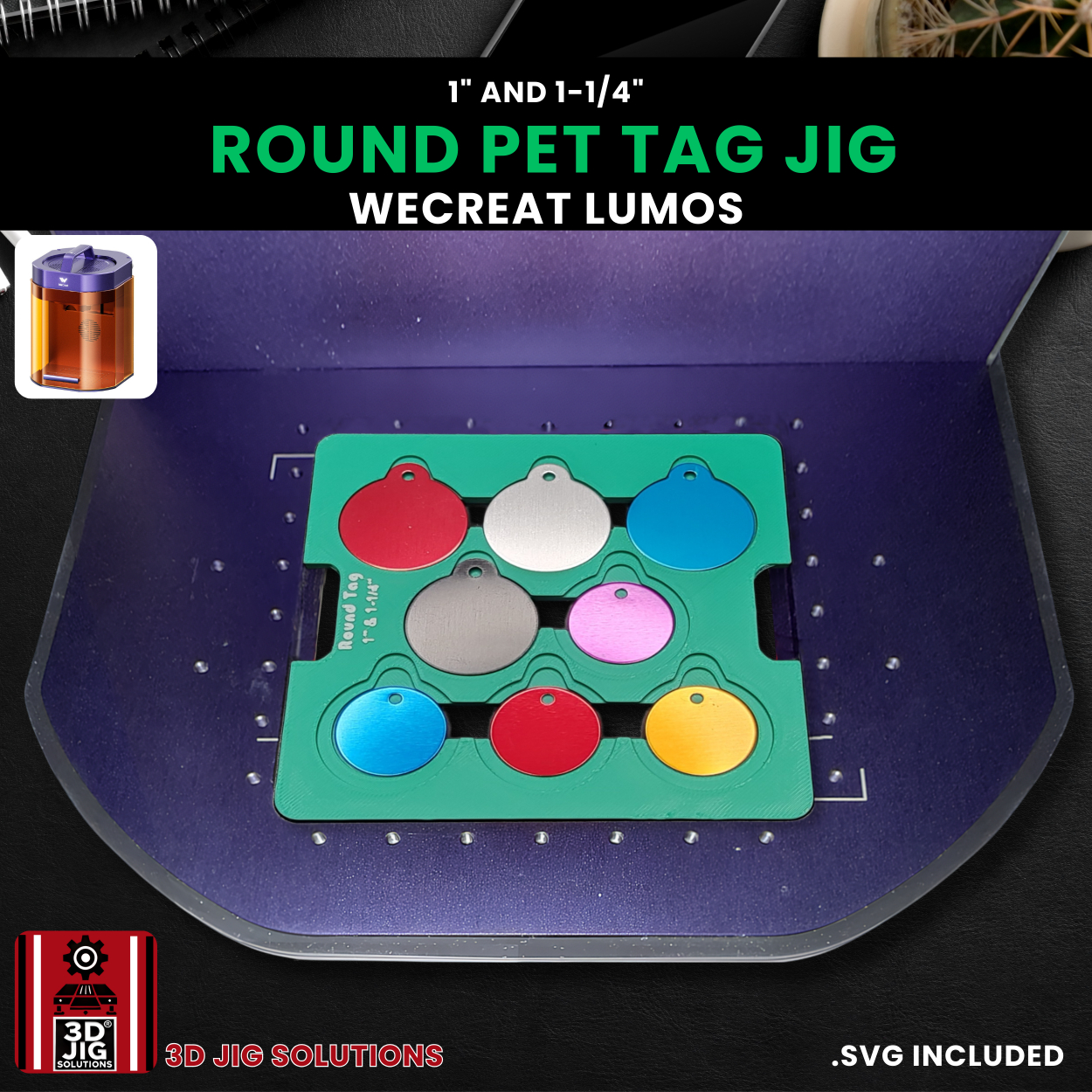 WeCreat Lumos Round Pet Tag Engraving Jig - Image 5