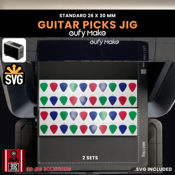 EufyMake E1 Guitar Pick Jig | UV Printer Fixture for Standard & Classic Picks - Image 5