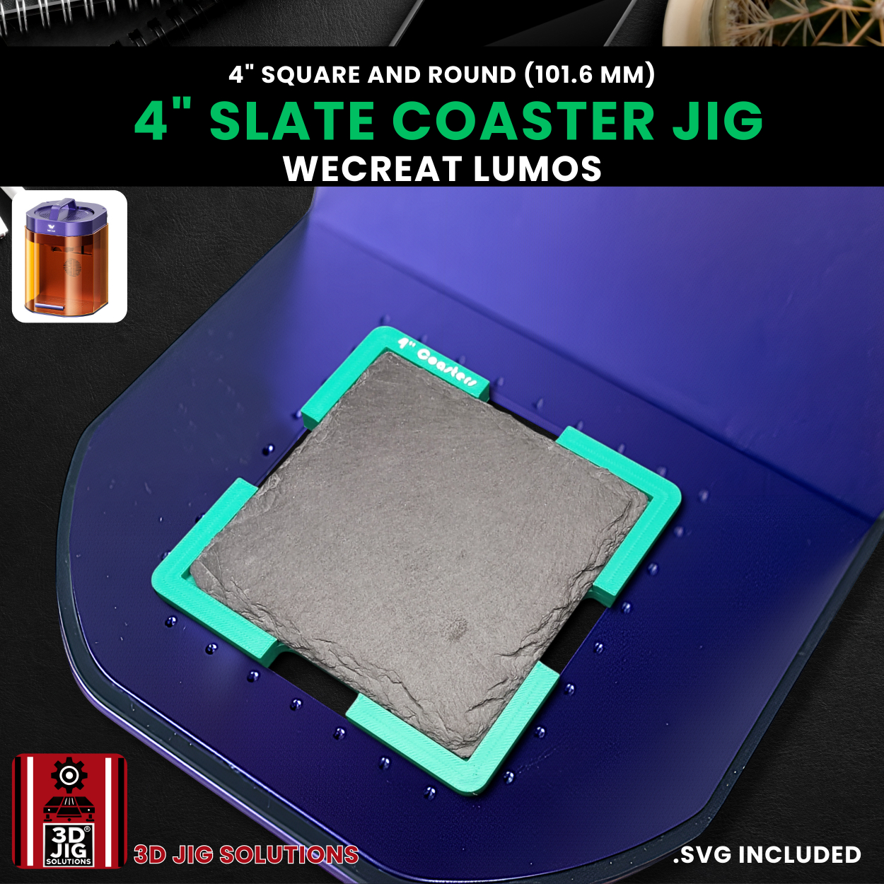WeCreat Lumos Slate Coaster Engraving Jig - Image 3