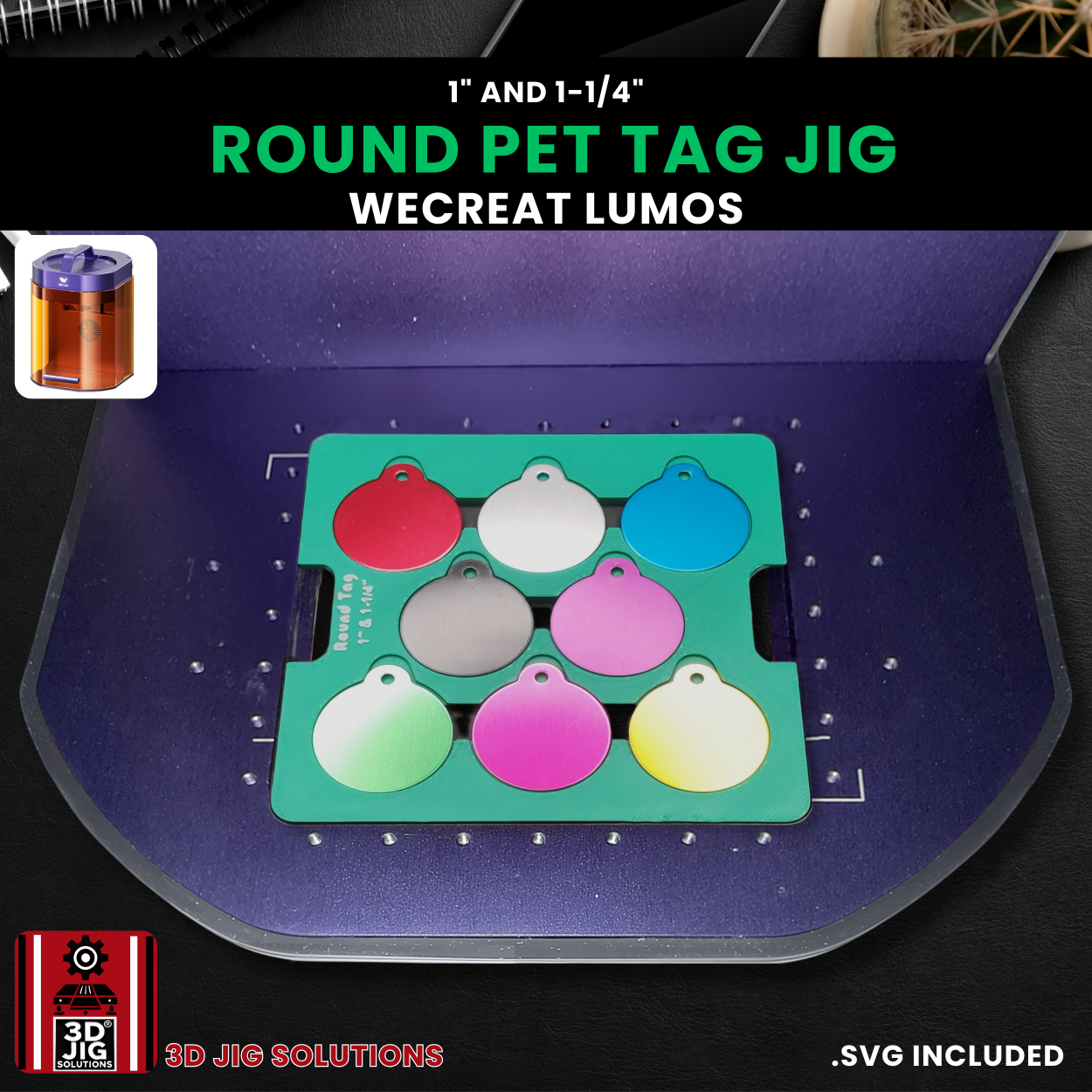 WeCreat Lumos Round Pet Tag Engraving Jig - Image 6