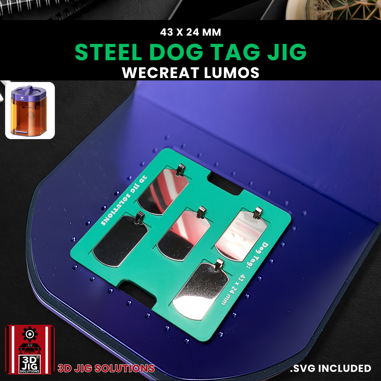 WeCreat Lumos Military Tag Engraving Jig - Image 5