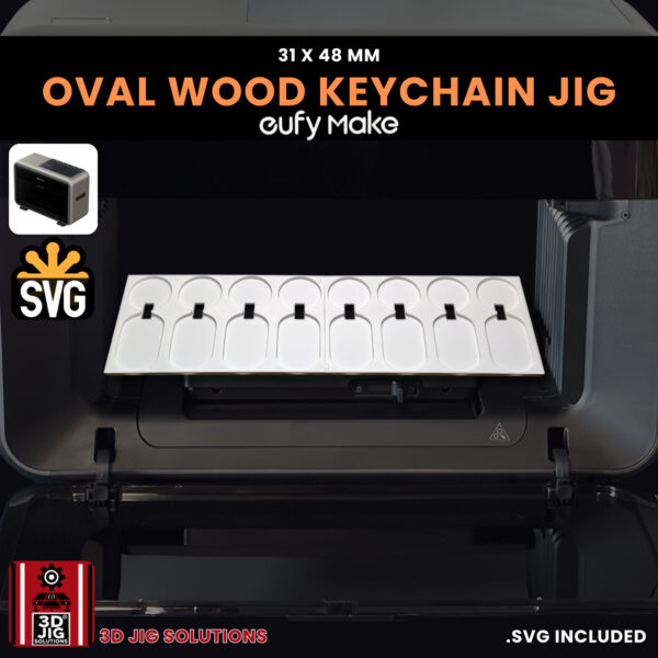 EufyMake E1 Oval Wood Keychain Jig | UV Printer Fixture - Image 4