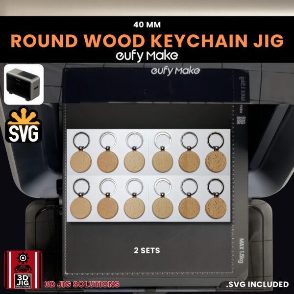 EufyMake E1 Round Wood Keychain Jig | UV Printer Alignment Fixture - Image 5
