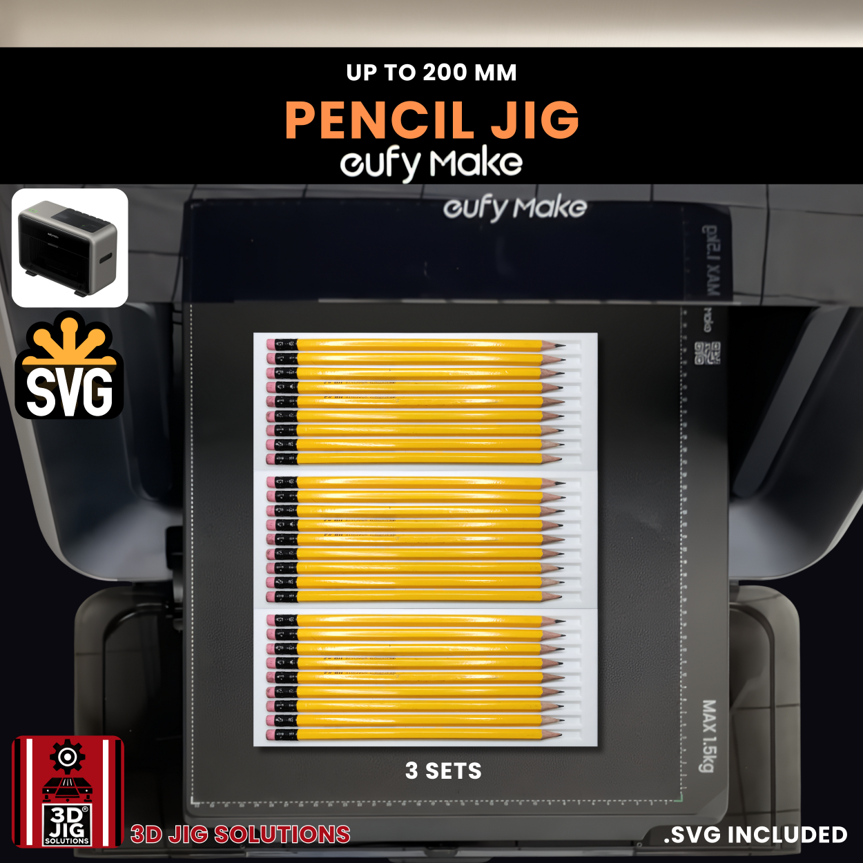 EufyMake E1 Pencil UV Printer Fixture | Hexagon Pencil Jig - Image 6
