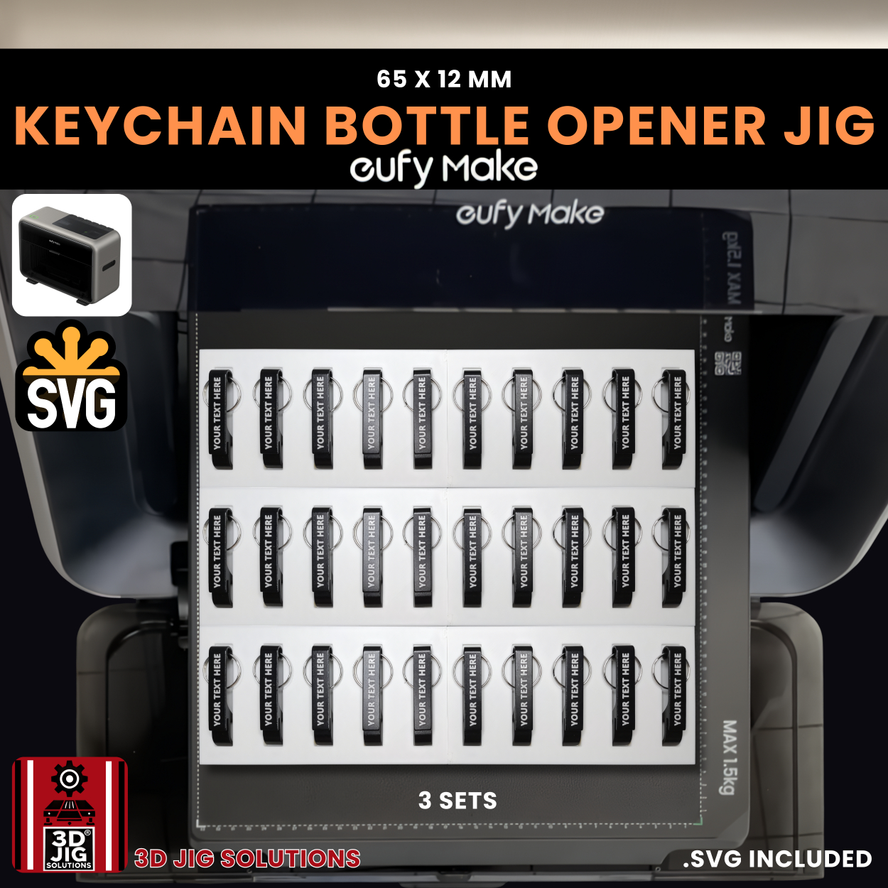 EufyMake E1 Keychain Bottle Opener Jig | UV Printer Fixture - Image 6
