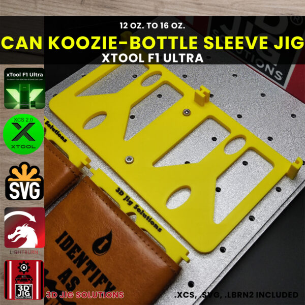 xTool F1 Ultra Can Koozie Jig | Bottle Cooler Sleeve Engraving Alignment, xTool F2 Ultra Compatible, Engrave Front & Back, XCS Files - Image 4
