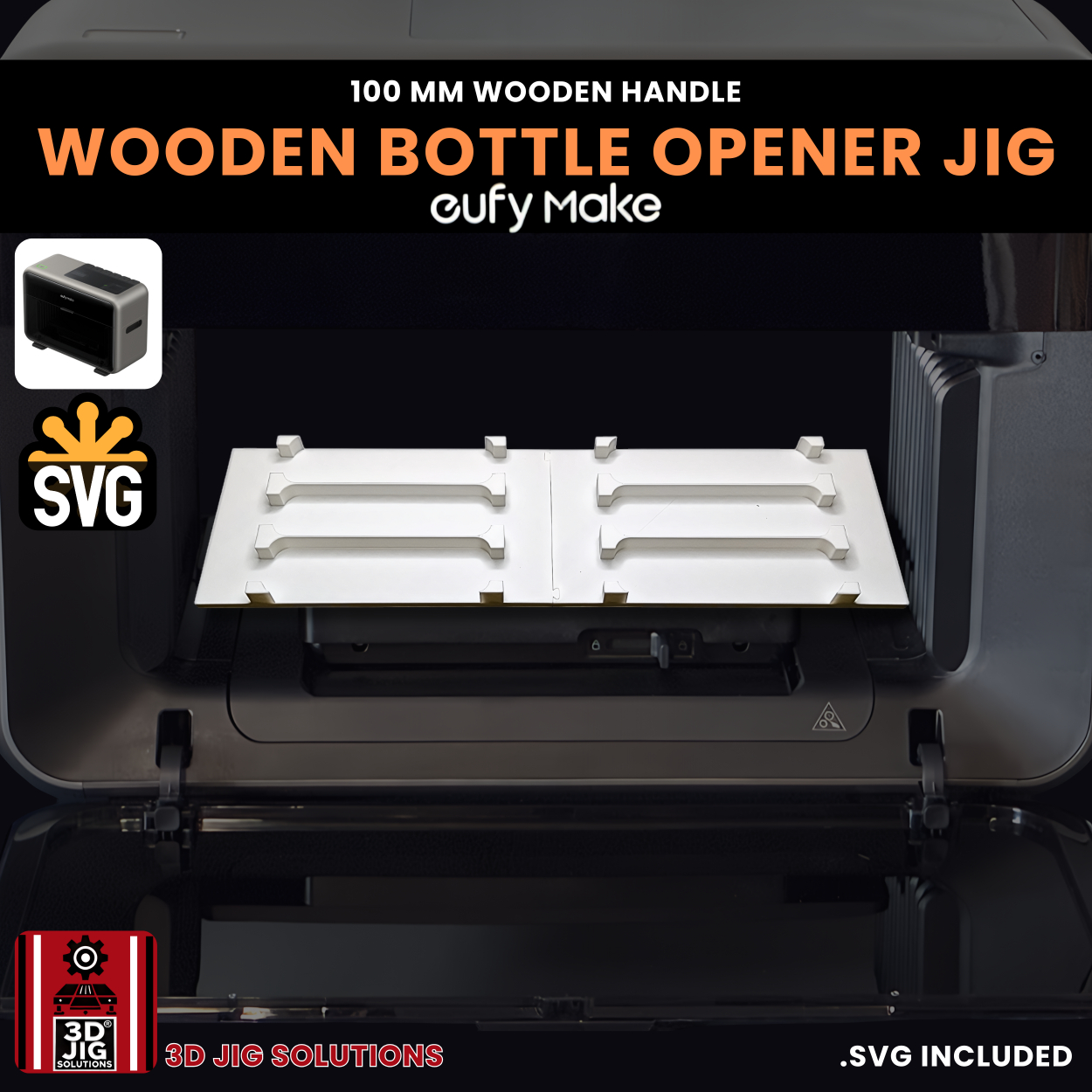 EufyMake E1 Wooden Handle Bottle Opener Jig | UV Printer Fixture - Image 4