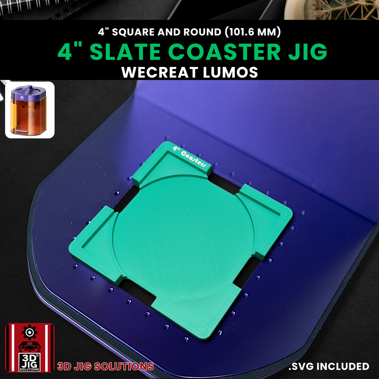WeCreat Lumos Slate Coaster Engraving Jig - Image 4