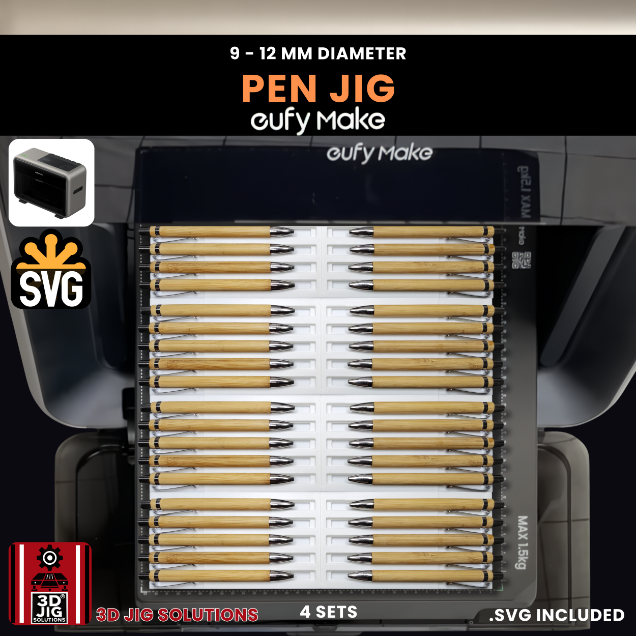 EufyMake E1 Pen UV Printer Alignment Fixture | 9-12mm Pen Jig - Image 6