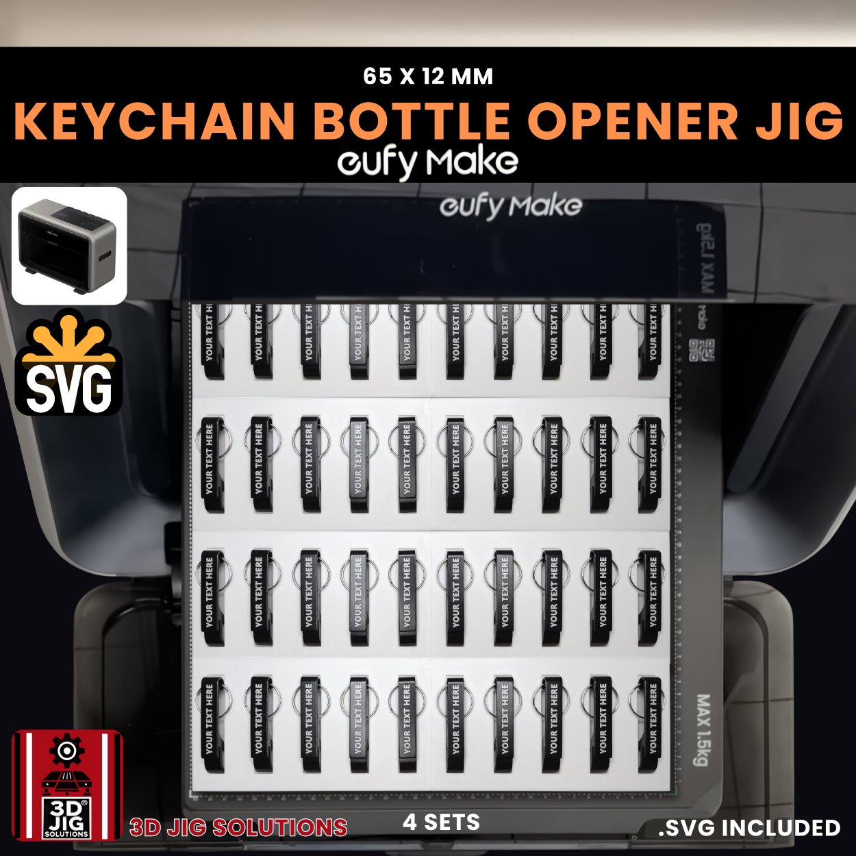 EufyMake E1 Keychain Bottle Opener Jig | UV Printer Fixture - Image 7
