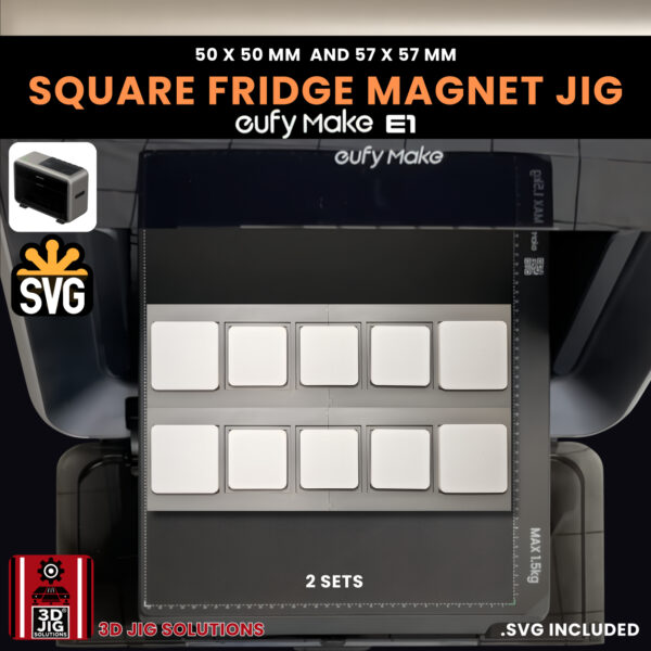 EufyMake E1 Square Fridge Magnet UV Printer Jig | 50mm & 57mm - Image 7