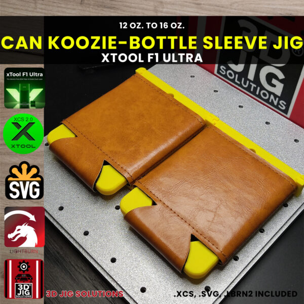 xTool F1 Ultra Can Koozie Jig | Bottle Cooler Sleeve Engraving Alignment, xTool F2 Ultra Compatible, Engrave Front & Back, XCS Files - Image 3