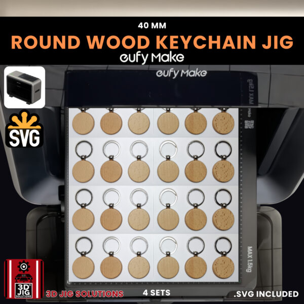 EufyMake E1 Round Wood Keychain Jig | UV Printer Alignment Fixture - Image 7