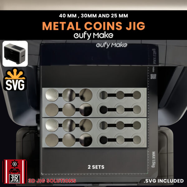 EufyMake E1 Metal Coin UV Printer Jig | 40mm, 30mm, & 25mm - Image 9