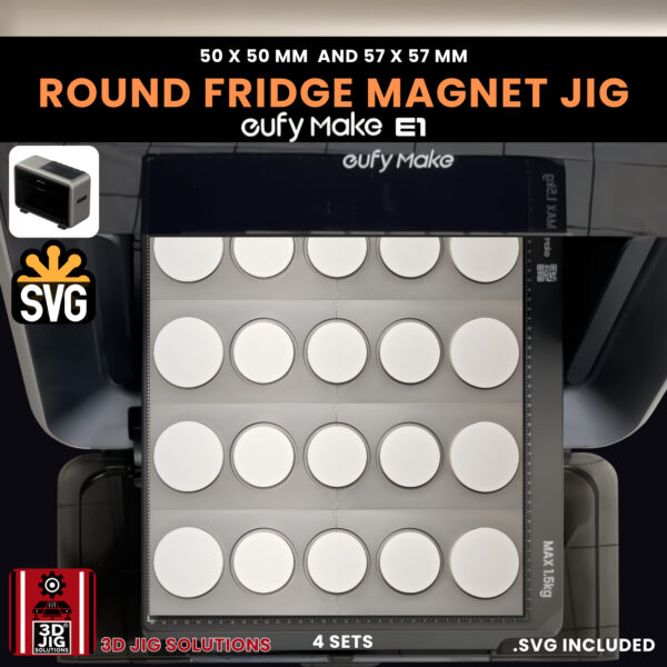 EufyMake E1 Round Fridge Magnet UV Printer Jig | 50mm & 57mm - Image 9