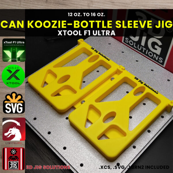 xTool F1 Ultra Can Koozie Jig | Bottle Cooler Sleeve Engraving Alignment, xTool F2 Ultra Compatible, Engrave Front & Back, XCS Files - Image 2