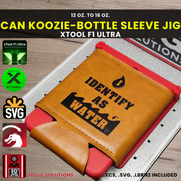 xTool F1 Ultra Can Koozie Jig | Bottle Cooler Sleeve Engraving Alignment, xTool F2 Ultra Compatible, Engrave Front & Back, XCS Files - Image 7