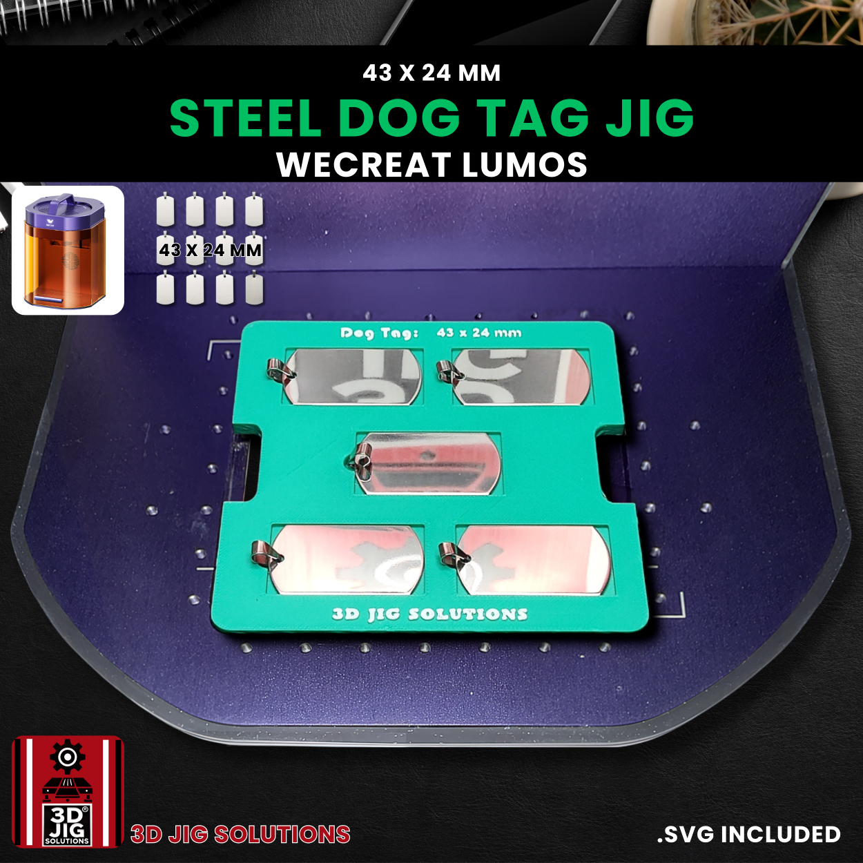 WeCreat Lumos Military Tag Engraving Jig - Image 7