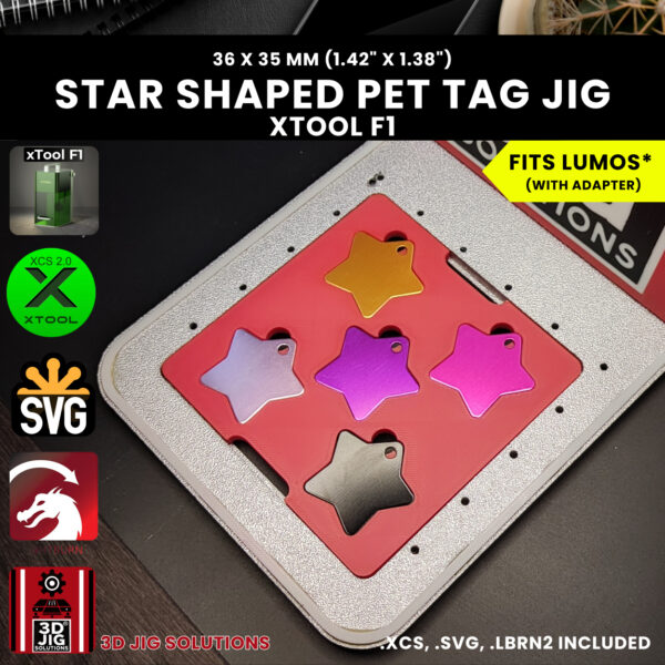 xTool F1 Star Pet Tag Engraving Jig - Image 2