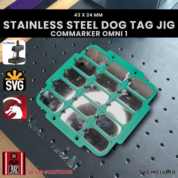 ComMarker Omni 1 Military Tags Jig: Stainless Steel Dog Tag Laser Engraving Jig