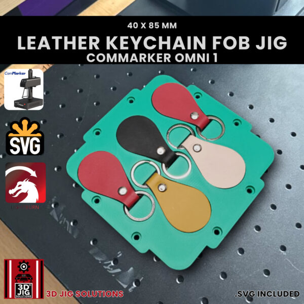 ComMarker Omni 1 Leather Key Fob Laser Engraving Jig | 150mm Lens | 40x85mm