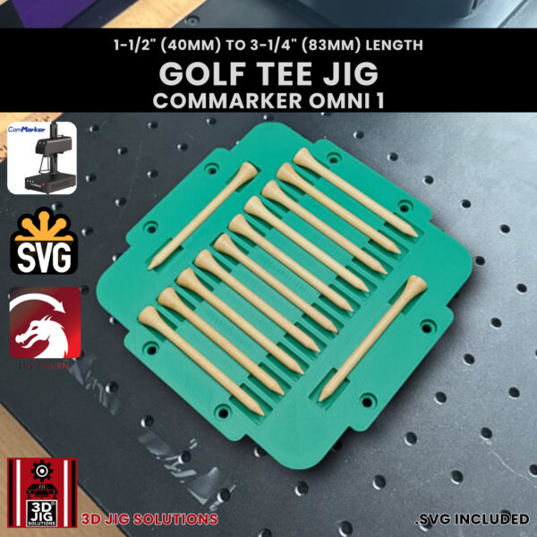 ComMarker Omni 1 Golf Tee Laser Engraving Jig: Holds All Lengths + SVG Files