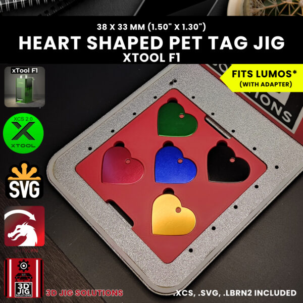 xTool F1 Heart Pet Tag Engraving Jig - Image 2