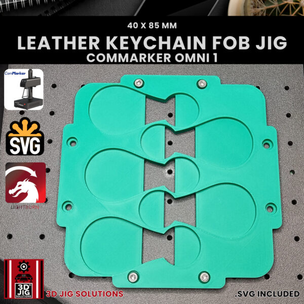 ComMarker Omni 1 Leather Key Fob Laser Engraving Jig | 150mm Lens | 40x85mm - Image 2
