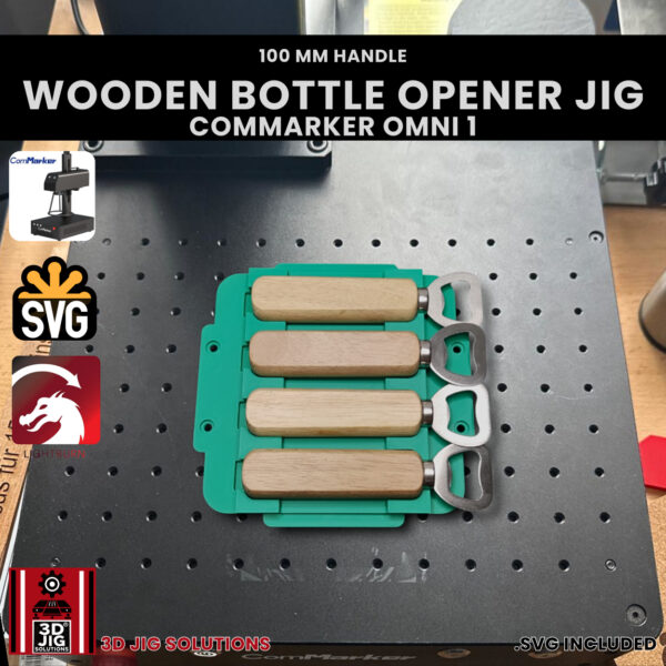 ComMarker Omni 1 Wooden Bottle Opener Laser Engraving Jig | 150mm Lens | SVG Files - Image 3