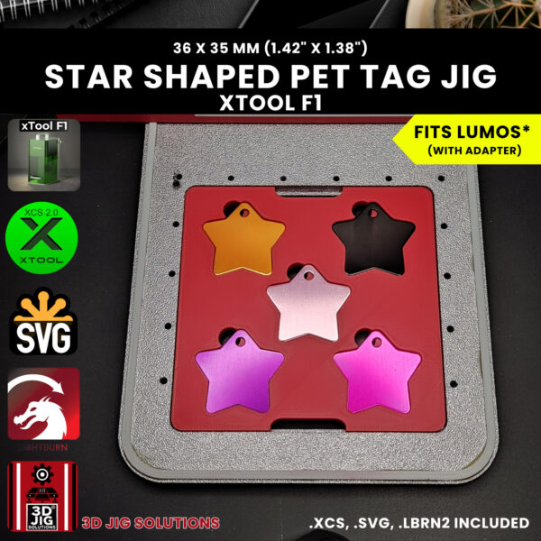 The jig placed securely on the xTool F1 base plate, ready for use.