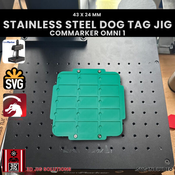ComMarker Omni 1 Military Tags Jig: Stainless Steel Dog Tag Laser Engraving Jig - Image 4