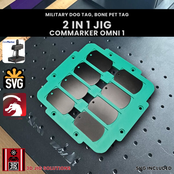 ComMarker Omni 1 Laser Engraving Jig:  2-in-1 Military & Bone Pet Tags - Image 4