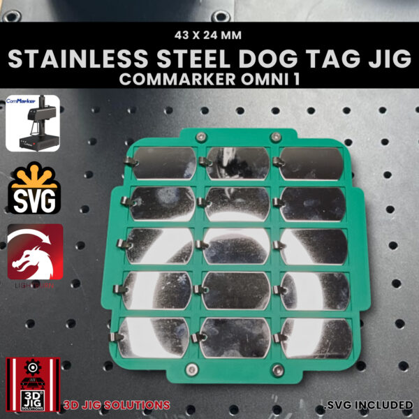 ComMarker Omni 1 Military Tags Jig: Stainless Steel Dog Tag Laser Engraving Jig - Image 5