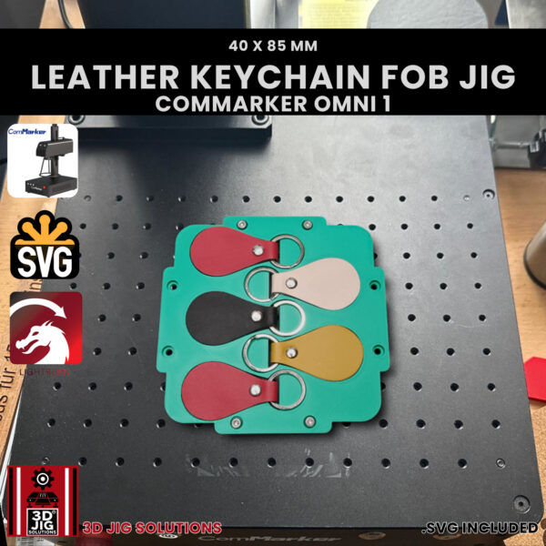 ComMarker Omni 1 Leather Key Fob Laser Engraving Jig | 150mm Lens | 40x85mm - Image 5