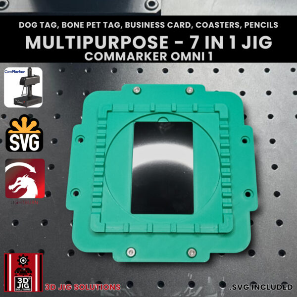 ComMarker Omni 1 Laser Engraving Jig: 7-in-1 Business Cards, Pet Tags, Coasters, Pencils - Image 4