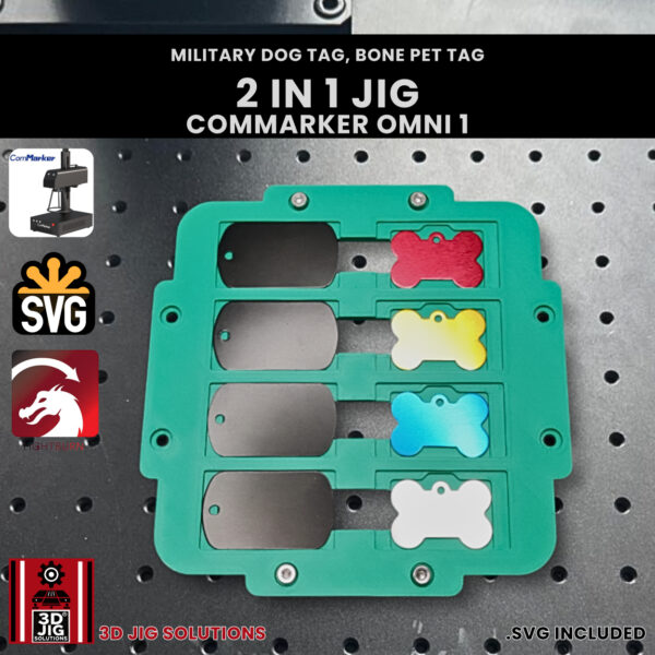 ComMarker Omni 1 Laser Engraving Jig:  2-in-1 Military & Bone Pet Tags - Image 5