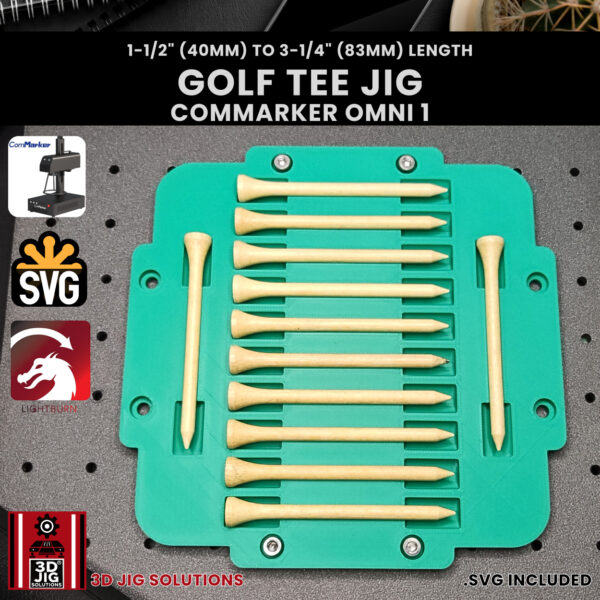 ComMarker Omni 1 Golf Tee Laser Engraving Jig: Holds All Lengths + SVG Files - Image 4