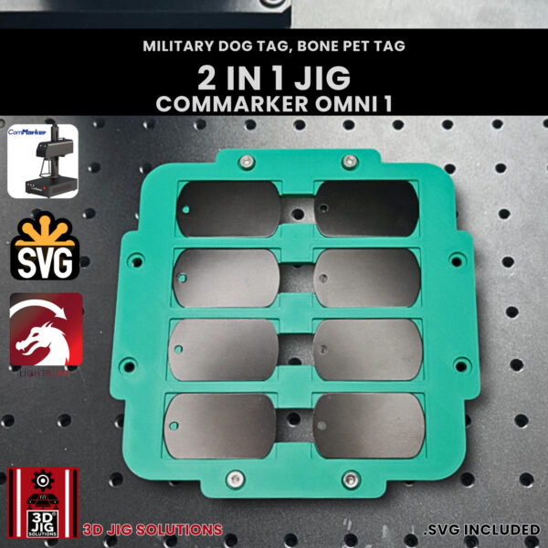 ComMarker Omni 1 Laser Engraving Jig:  2-in-1 Military & Bone Pet Tags - Image 6