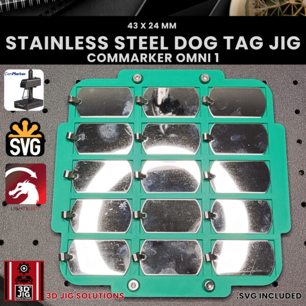 ComMarker Omni 1 Military Tags Jig: Stainless Steel Dog Tag Laser Engraving Jig - Image 7