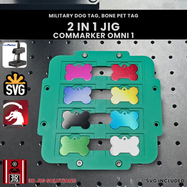 ComMarker Omni 1 Laser Engraving Jig:  2-in-1 Military & Bone Pet Tags - Image 7
