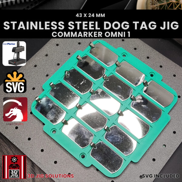 ComMarker Omni 1 Military Tags Jig: Stainless Steel Dog Tag Laser Engraving Jig - Image 2