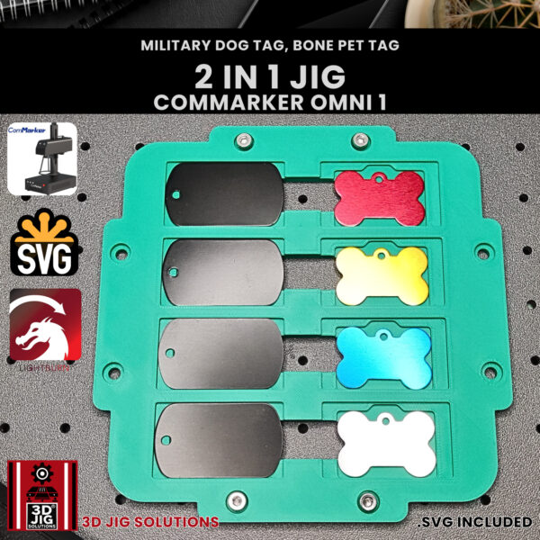 ComMarker Omni 1 Laser Engraving Jig:  2-in-1 Military & Bone Pet Tags - Image 9