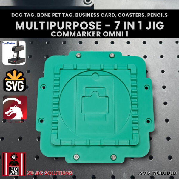 ComMarker Omni 1 Laser Engraving Jig: 7-in-1 Business Cards, Pet Tags, Coasters, Pencils - Image 9